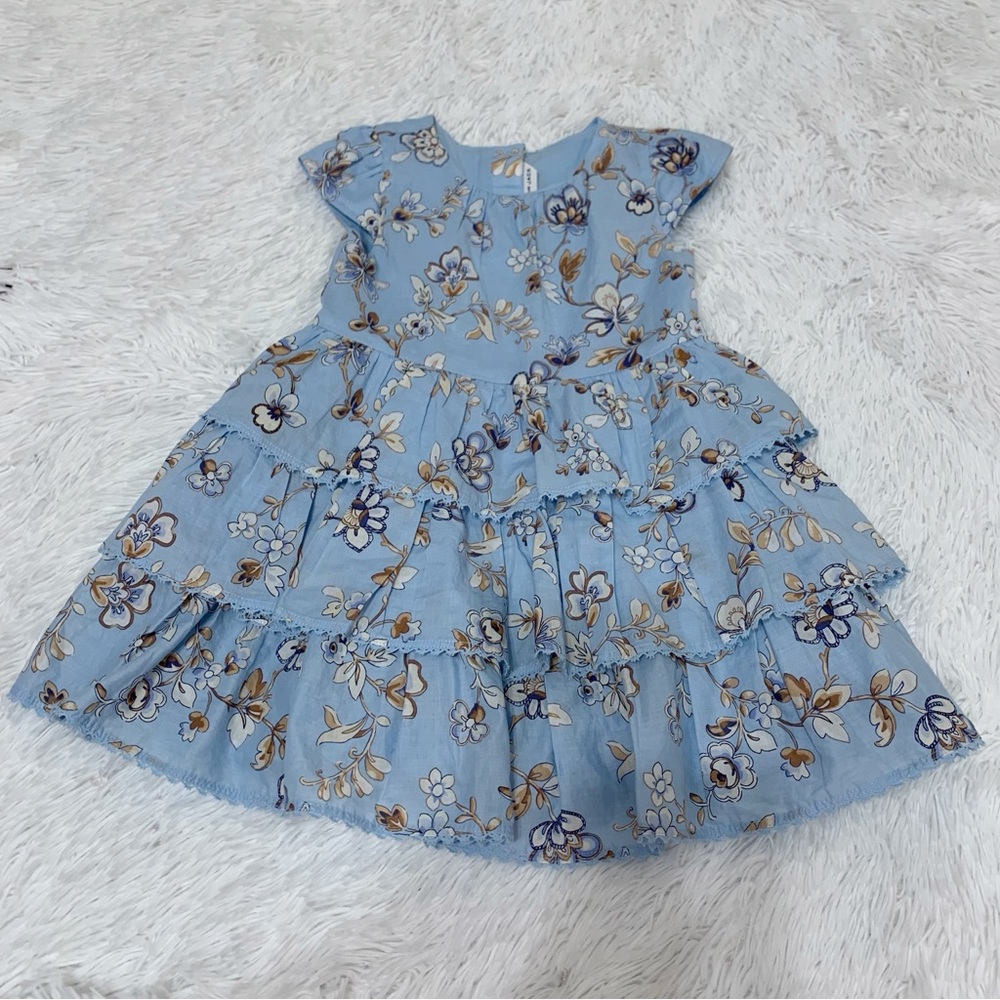 Janie and Jack cap‎ sleeve floral tiered dress